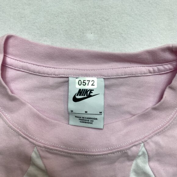 Nike Crop Top Women's M Pink Nike Big Logo Oversized Activewear - Picture 2 of 9